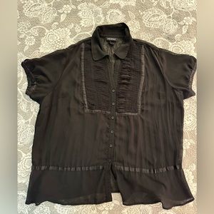 LANE BRYANT black tux blouse size 18/20